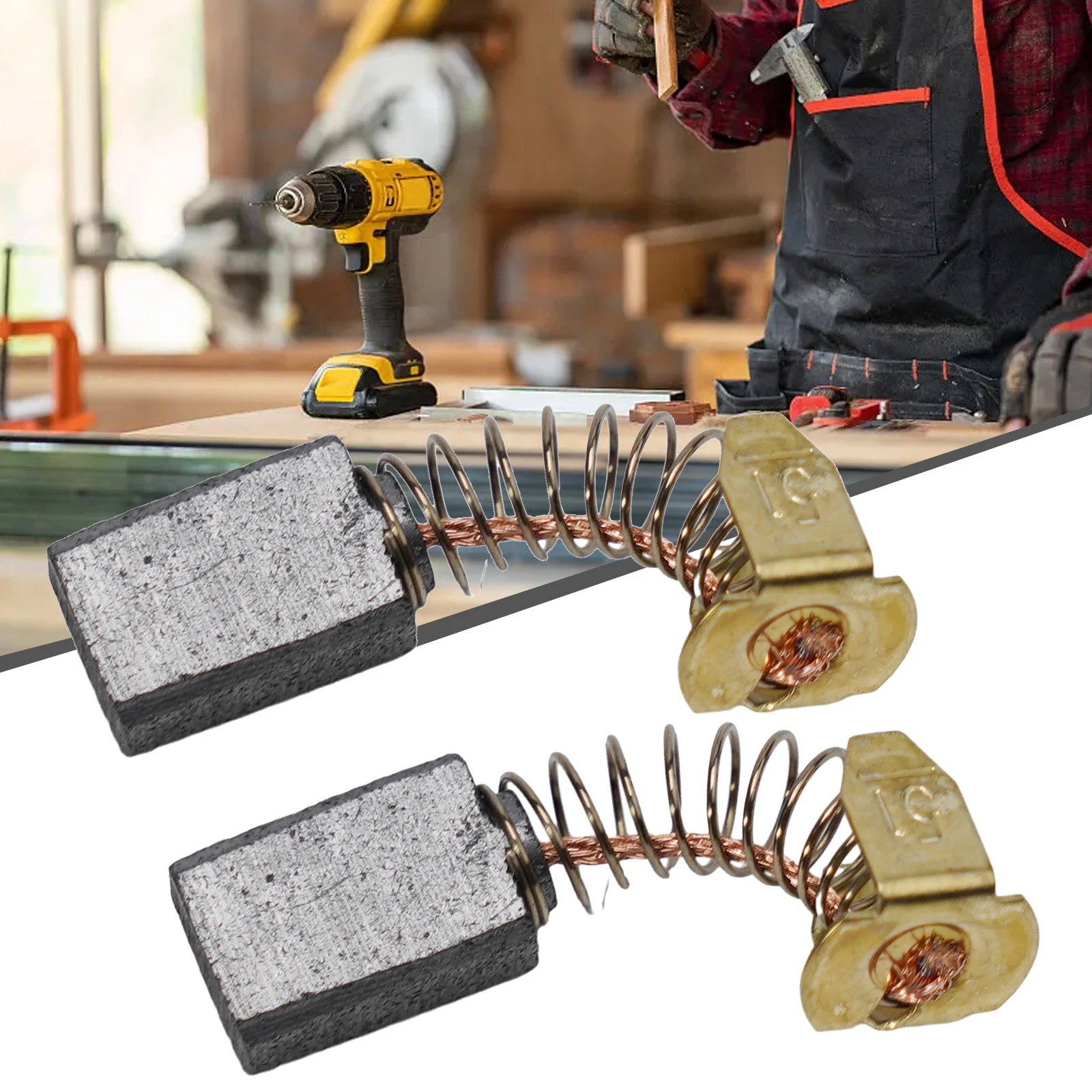 

2pcs Carbon Brushes For Electric Motors 12mm X 8.5 X 5.5mm Replacement Part Home DIY Power Tool Spare Parts For Replacing