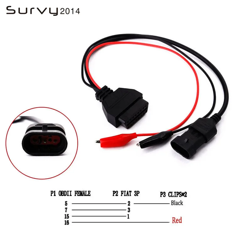 Fiat 3Pin Alfa Lancia için OBD OBD2 16Pin kablo adaptörü teşhis için Fiat 3 Pin konnektör Express hızlı diy elektronik