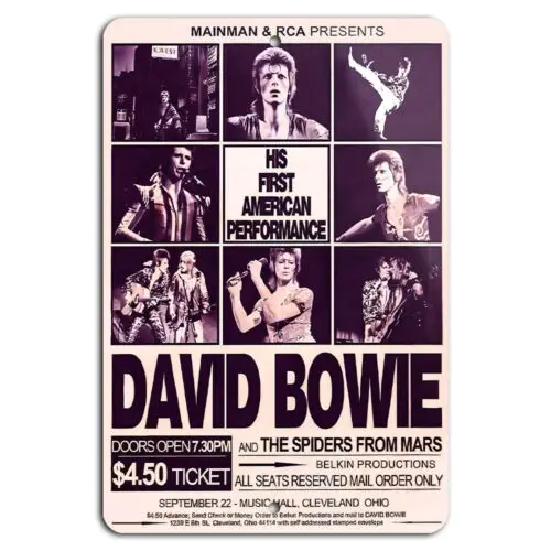 1p,David Bowie First American Performance 1972 Metal Sign