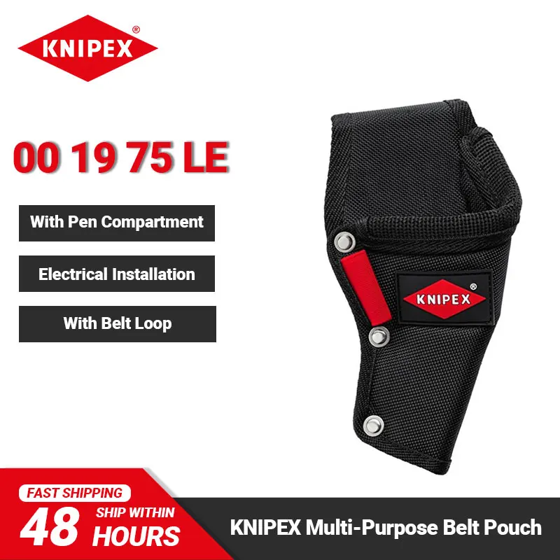 KNIPEX 00 19 75 LE Multi-purpose Belt Pouch Black Lightweight Polyester Belt Pouch Tool with Pen Compartment