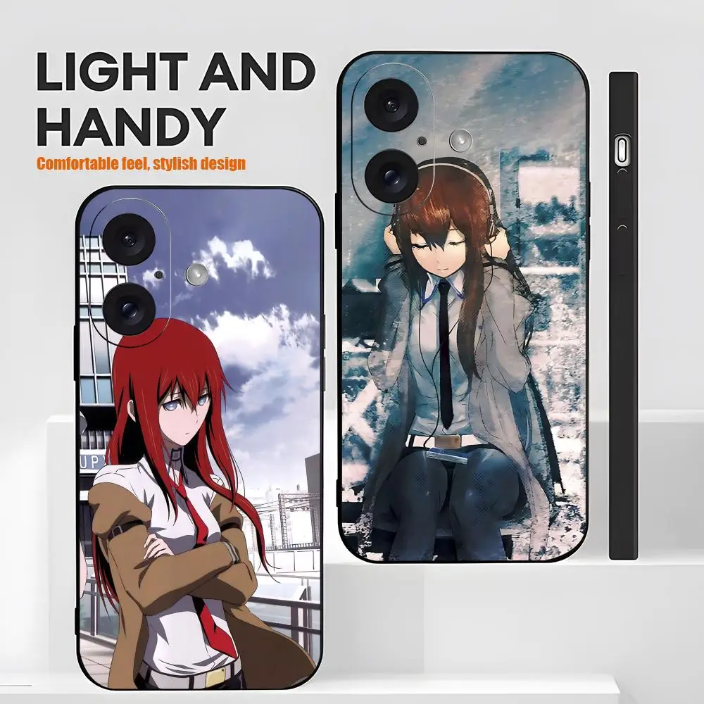 Популярный аниме-чехол STEINS GATE REBOOT для iPhone 17 16 15 14 13 12 X XR XS 8 Plus Mini Pro Max, мягкий черный противоударный чехол.