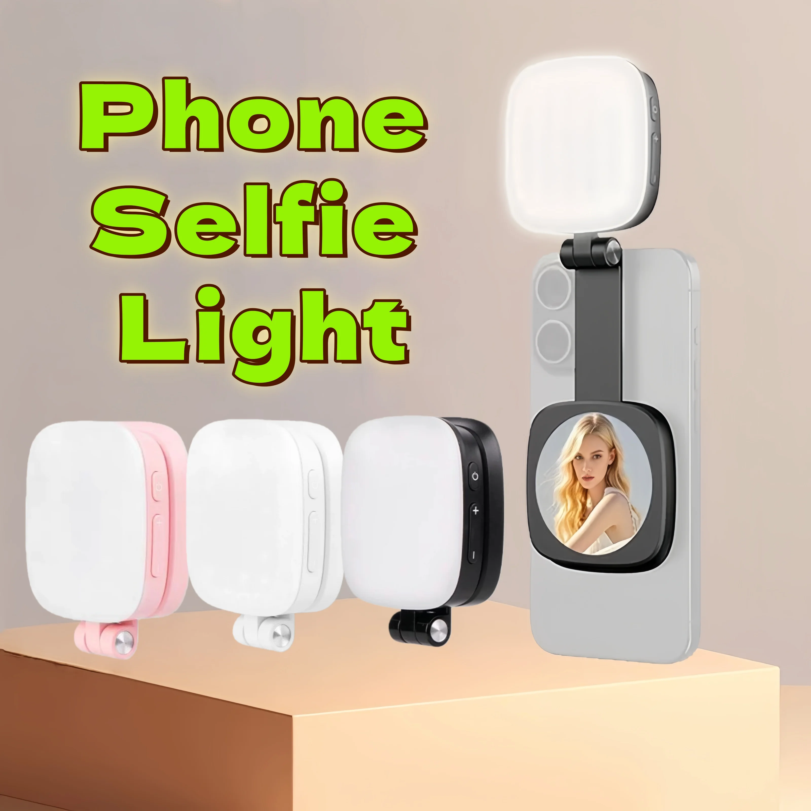 360° LED Ring Fill Light with Mirror for MagSafe iPhone Magnetic Selfie Light Ideal for Selfies Vlog and Video Calls