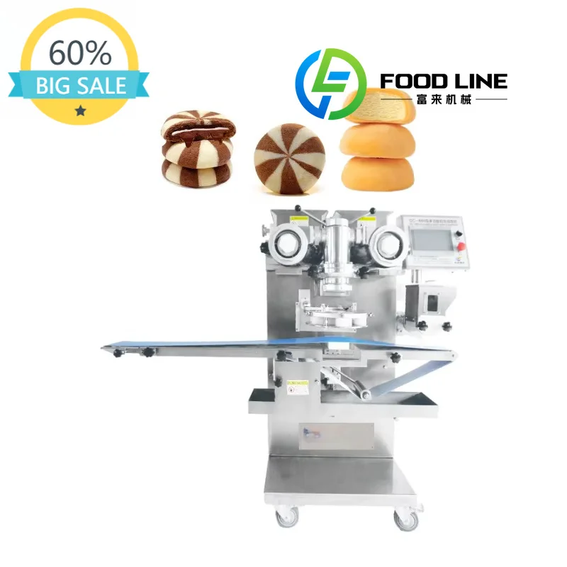Automatic Dual Filling Encrusting Machine for Dumplings Buns Mooncakes double stuffed food equipment for pastry bakery factory
