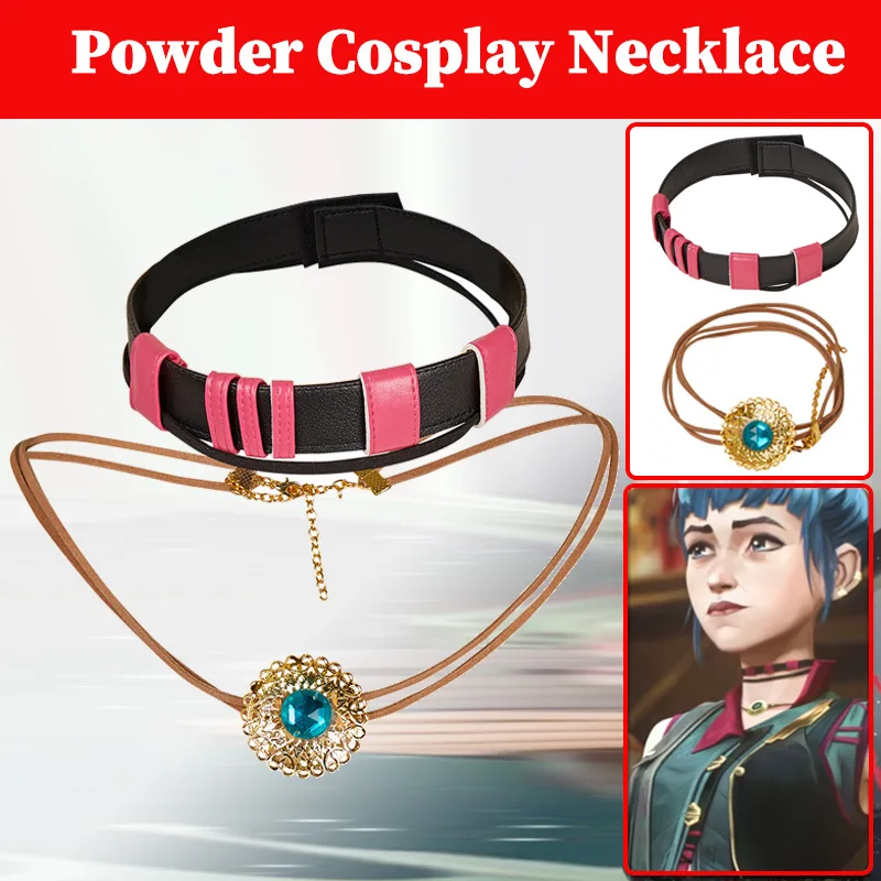 Arcane Season 2 Game LOL Child Powder Jinx Cosplay Necklace Costume Accessories Adult Girls Neck Lace Jewelry Props Halloween