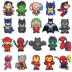 10-20pcs/set Marvel superhero Spider-Man Iron Man for Cartoon Shoe Charms Decoration Accessories for Classic Clog Kids Gifts