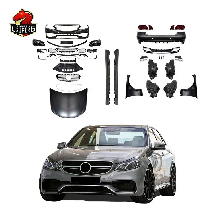 

W212 Altes Update Neues E63 Amg Bodykit Mit Scheinwerfer-Facelift Ing Für Benz W212 E63 Kunststoff Auto Auto Upgrade Hood Fende