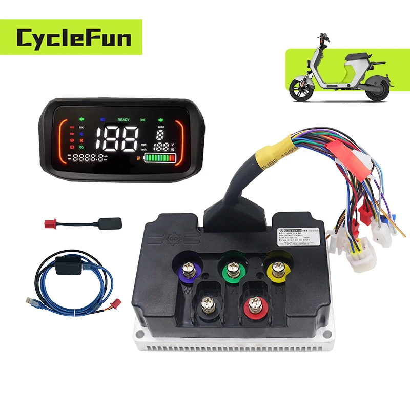 

3KW-6KW FarDriver ND72680 V2 48V/72V Синусоидальный программируемый контроллер 350A с дисплеем N7 USB для электрических скутеров, мотоциклов