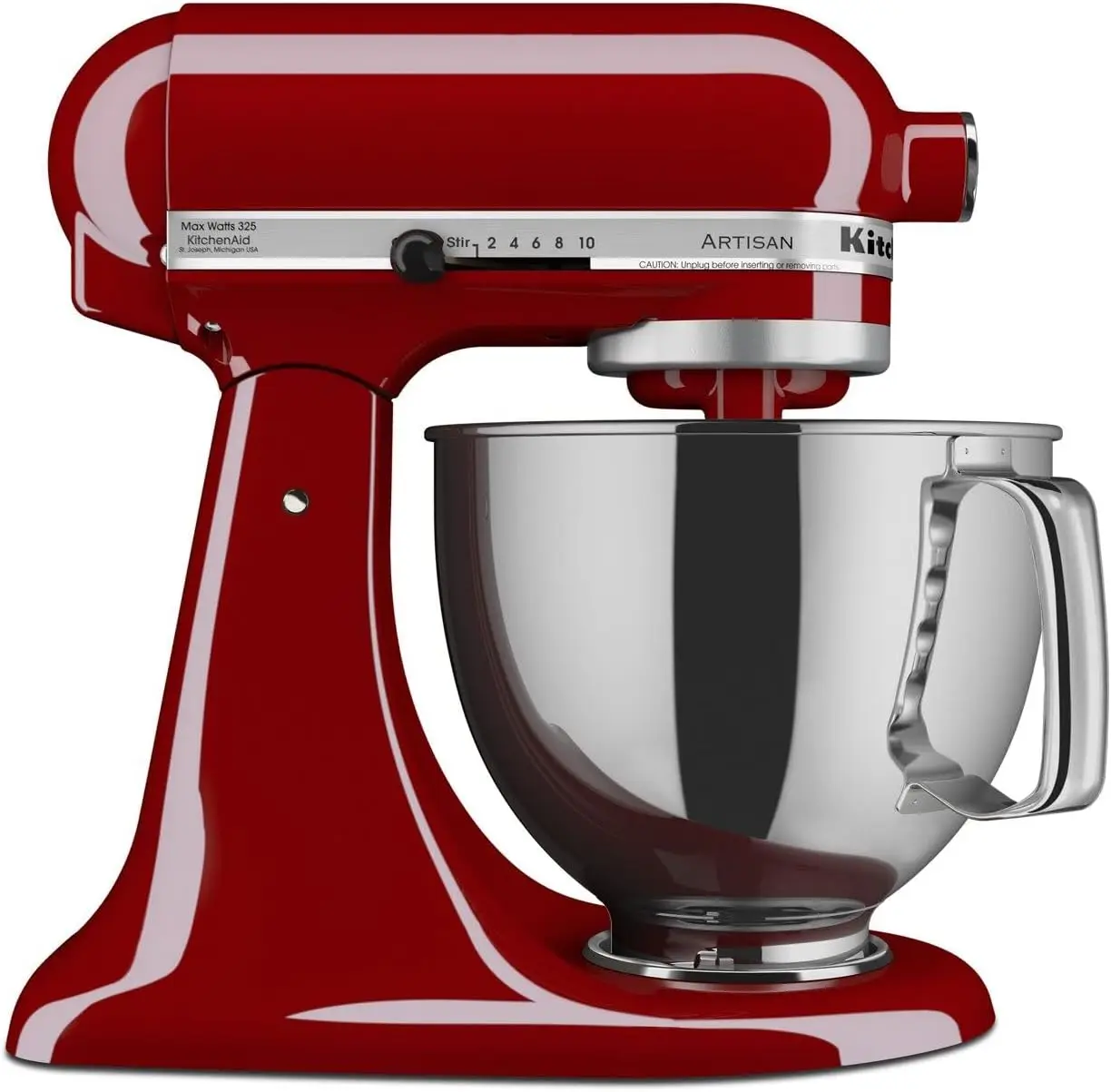 150PSER Artisan Tilt-Head Stand Mixer with Pouring Shield, 5-Quart, Empire Red