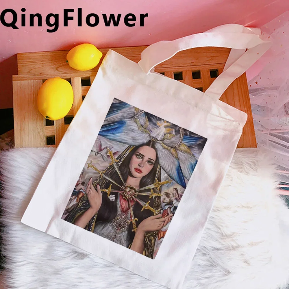 Lana Del Rey shopping bag reusable cotton bolso grocery shopper bolsas de tela bag fabric jute reciclaje sacola sacolas