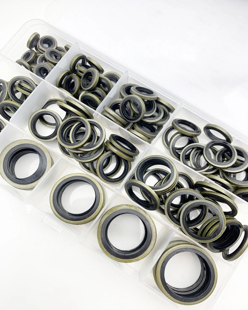 

Washer Seal M6 M8 M10 M12 M14 M16 M18 M20 Bonded Washer Metal Rubber Oil Drain Plug Gasket Sealing O Ring Assortment Set