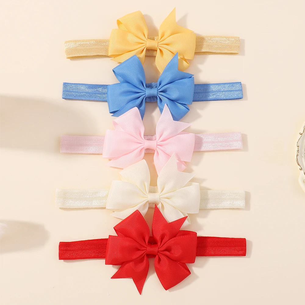 5 Teile/satz Baby Mädchen Band Haar Bögen Elastische Stirnbänder Haarband Kinder Haar Zubehör für Infant Neugeborene Kleinkind Foto Requisiten