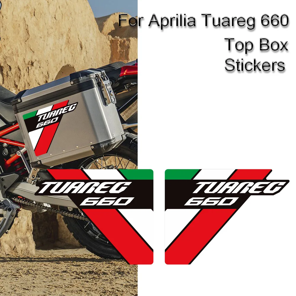 Motorcycle For Aprilia Tuareg 660 RALLY Adventure Trunk Luggage Cases Panniers Aluminium Top Box Stickers Decals 2022 - 2026