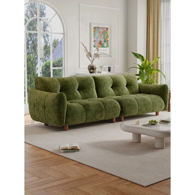 Sofa small apartment living room modern simple straight row fabric sofa