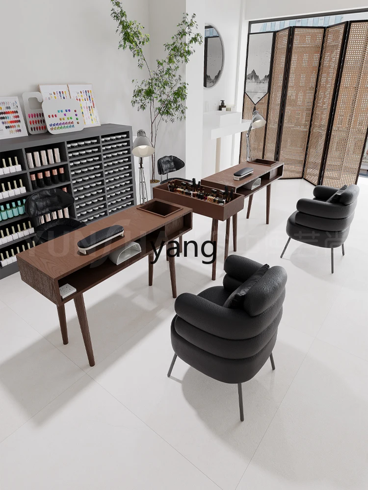 CX New Chinese Style Solid Wood Manicure Table and Chair Suit Comes with Vacuum Cleaner Socket Manicure Table Sofa