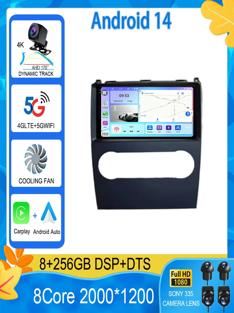 Voor Mercedes Benz B200 EEN B Klasse W169 A160 A180 A200 A220 2009-2012 Android 15 GPS Autoradio multimedia Head unit BT Radio 4G - afbeelding 2