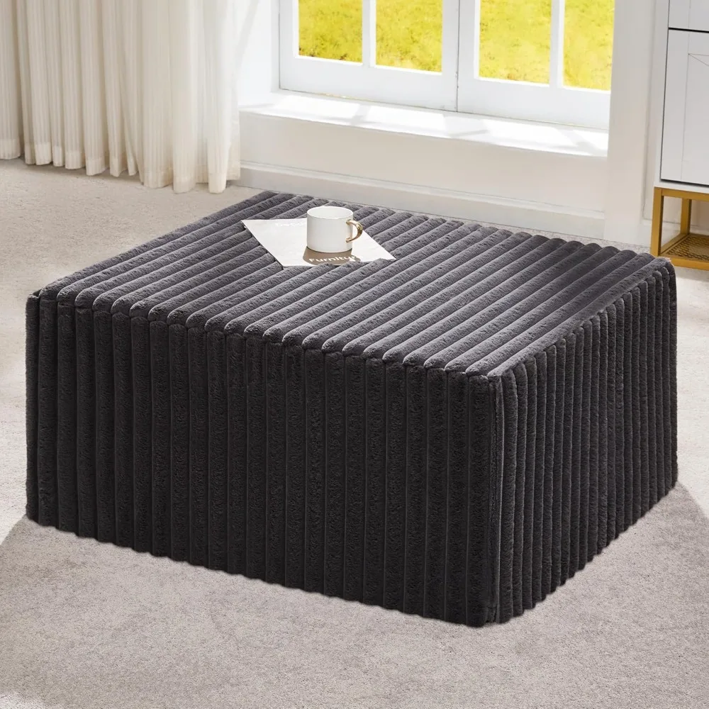 

Rectangle Ottoman Memory Foam Footrest for Couch with Removable Cover Large Floor Seating for Adults Ottoman Coffee Table