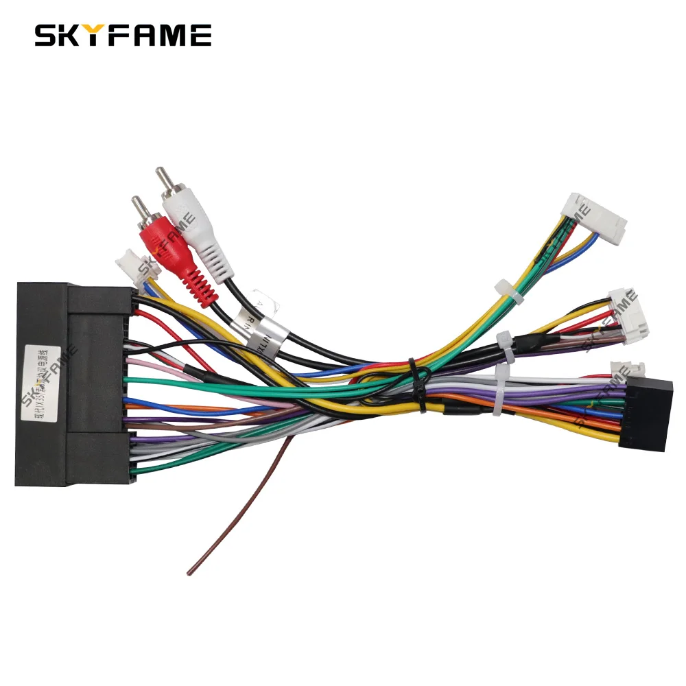 SKYFAME Car 16pin Wiring Harness Adapter Canbus Box Decoder Android Power Cable For Hyundai IX35 Tucson G-RZ-HYK62/64