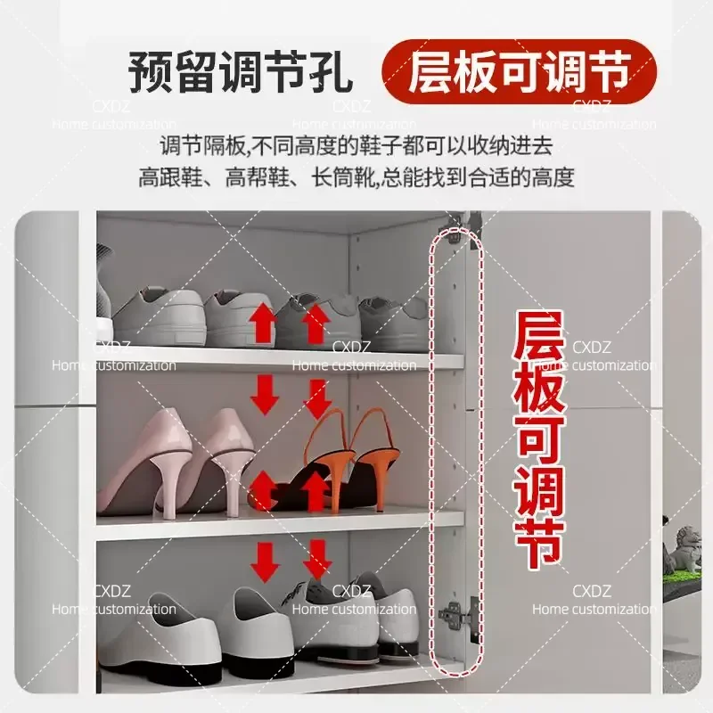 Household Shoe Cabinet with Password Lock for Door Outer Corridor Elevator Large Capacity Anti-theft Storage Locker