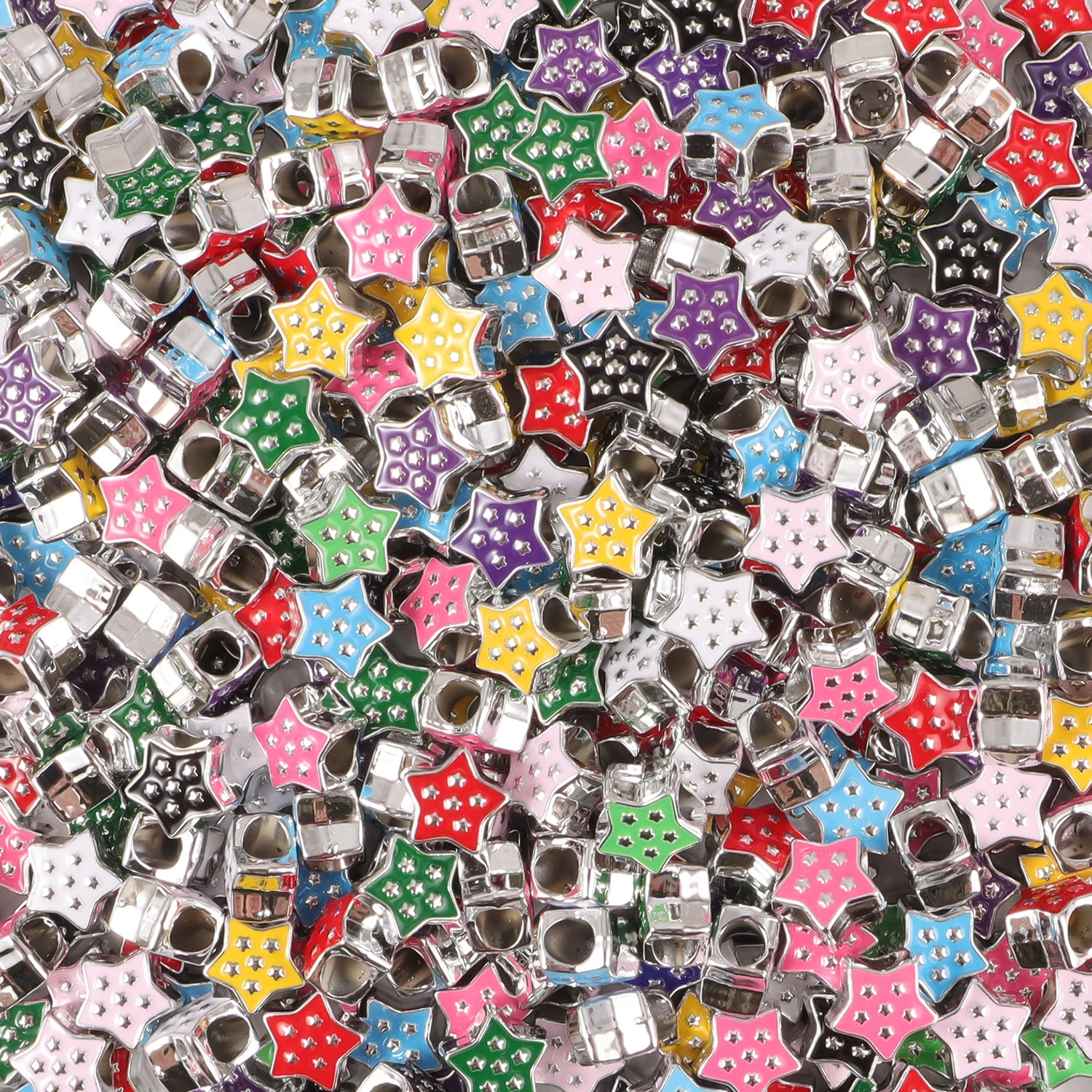 20 قطعة فراشة زهرة نجمة شجرة الحب على شكل البلاستيك مثقب ثقب كبير معزول الخرز لصنع المجوهرات Diy بها بنفسك اكسسوارات #5