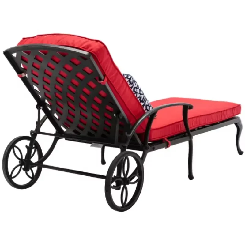 Cast Aluminum Chaise Lounge for COOLMORE Outdoor Wheel Beach Sun Lounger