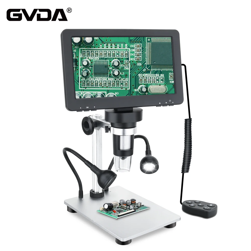 GVDA Digital Microscope Soldering Electronic Video For Phone Repair Inspection Tools 50-2000X Continuous Amplification Magnifier