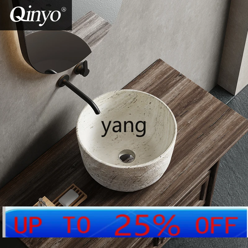 

LTT medieval creative round wash basin travertine