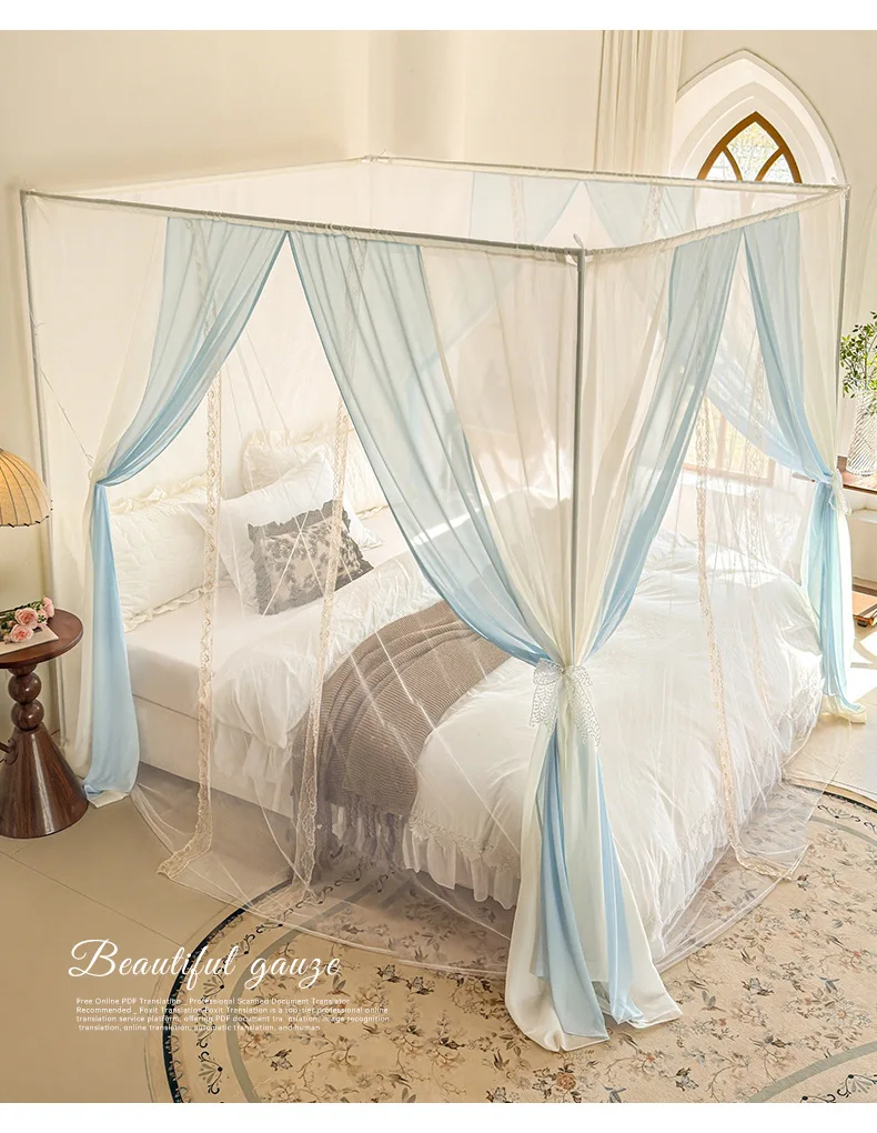 2026 New Summer 2 Layers Mosquito Net for Home Decor with Bracket Princess Palace Bed Curtain Tent for Girls Room