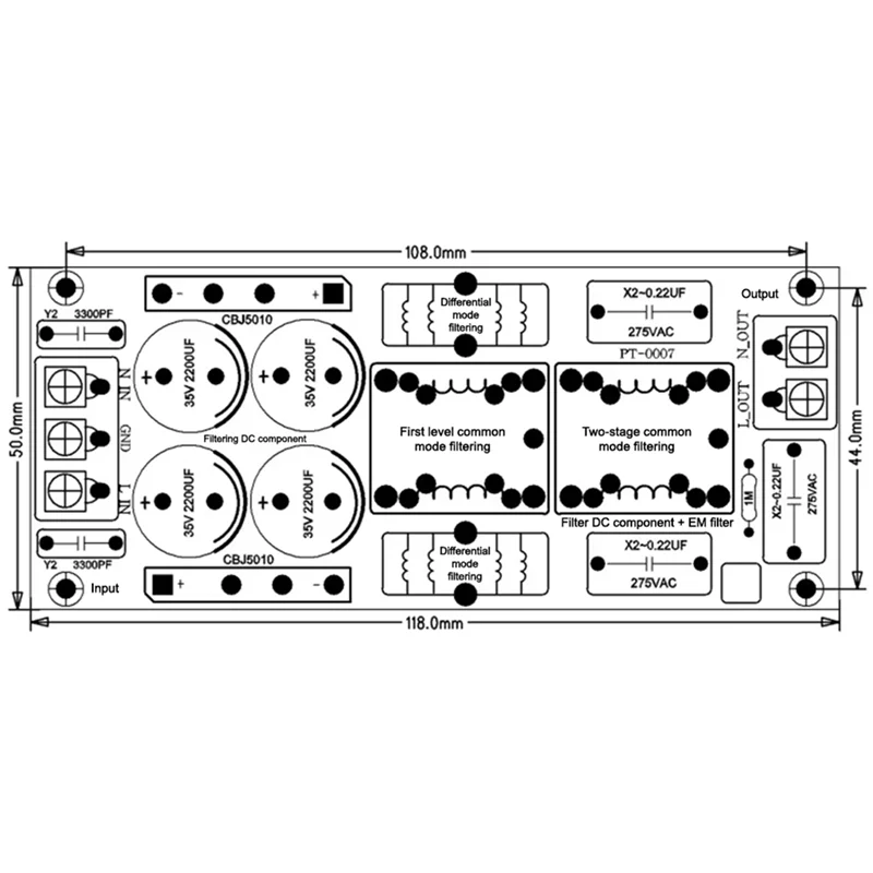 CEA AC EMI Filtro Amplificatore di potenza audio EMC EMI Interferenza elettromagnetica Purificare la potenza Modalità differenziale CC comune