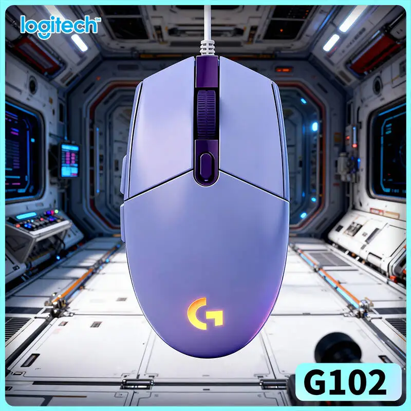 Logitech G102 Wired Gaming Mouse, 8000 DPI Precision, RGB Sync, Ergonomic Grip, 6 Buttons, Lightweight Build for Fast Gaming