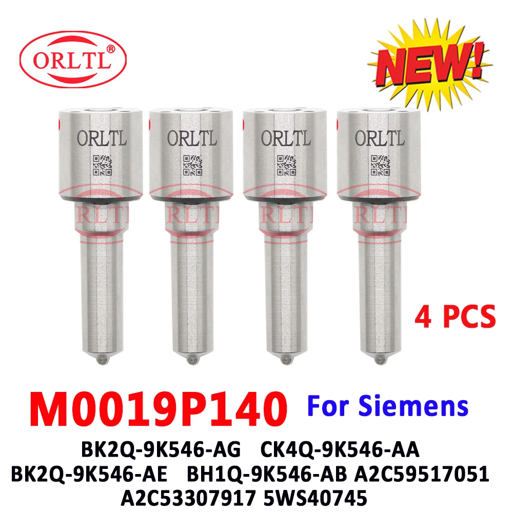 ORLTL 4 PCS Diesel Injector Nozzle M0019P140 Common Rail DLLA140PM0019 A2C59517051 A2C53307917 5WS40745 For Ford /MAZDA