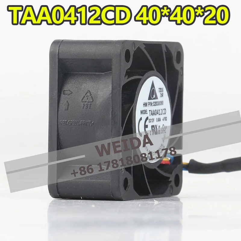 

Delta 12V 0.60A 4020 four-wire PWM temperature control Large air volume TAA0412CD cooling fan