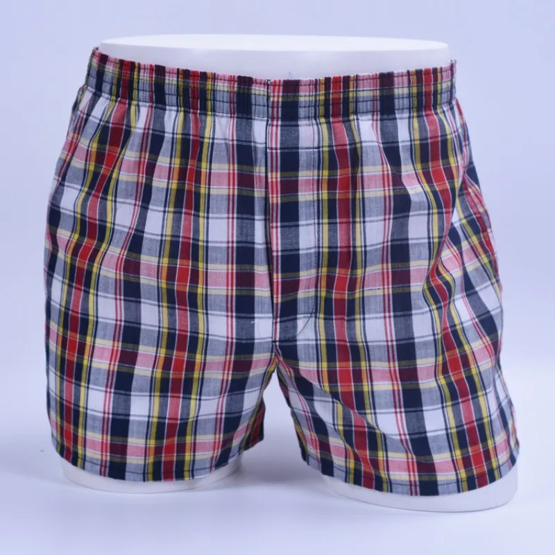 3/10PCS Cotton Men's Underwear Boxer Briefs Casual Home Men's Pajama Panties Quality Men's Athletic Shorts Soft Plaid Aloe Pants