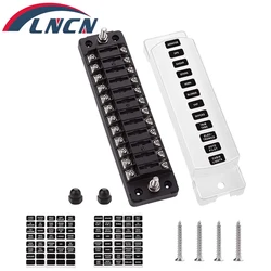 12 Ways Blade Fuse Block 32V 75A Fuse Box Holder Flame Retardant With LED Indicato For Car Marine Boat Truck Trailer
