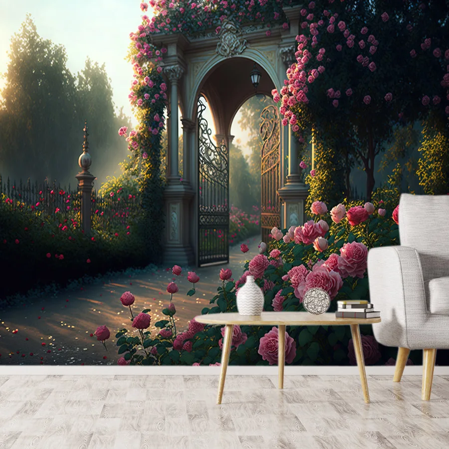 

Removable Peel and Stick Wallpapers Optional for Living Room Decoration Floral Garden Contact Wall Papers Home Decor Mural Print