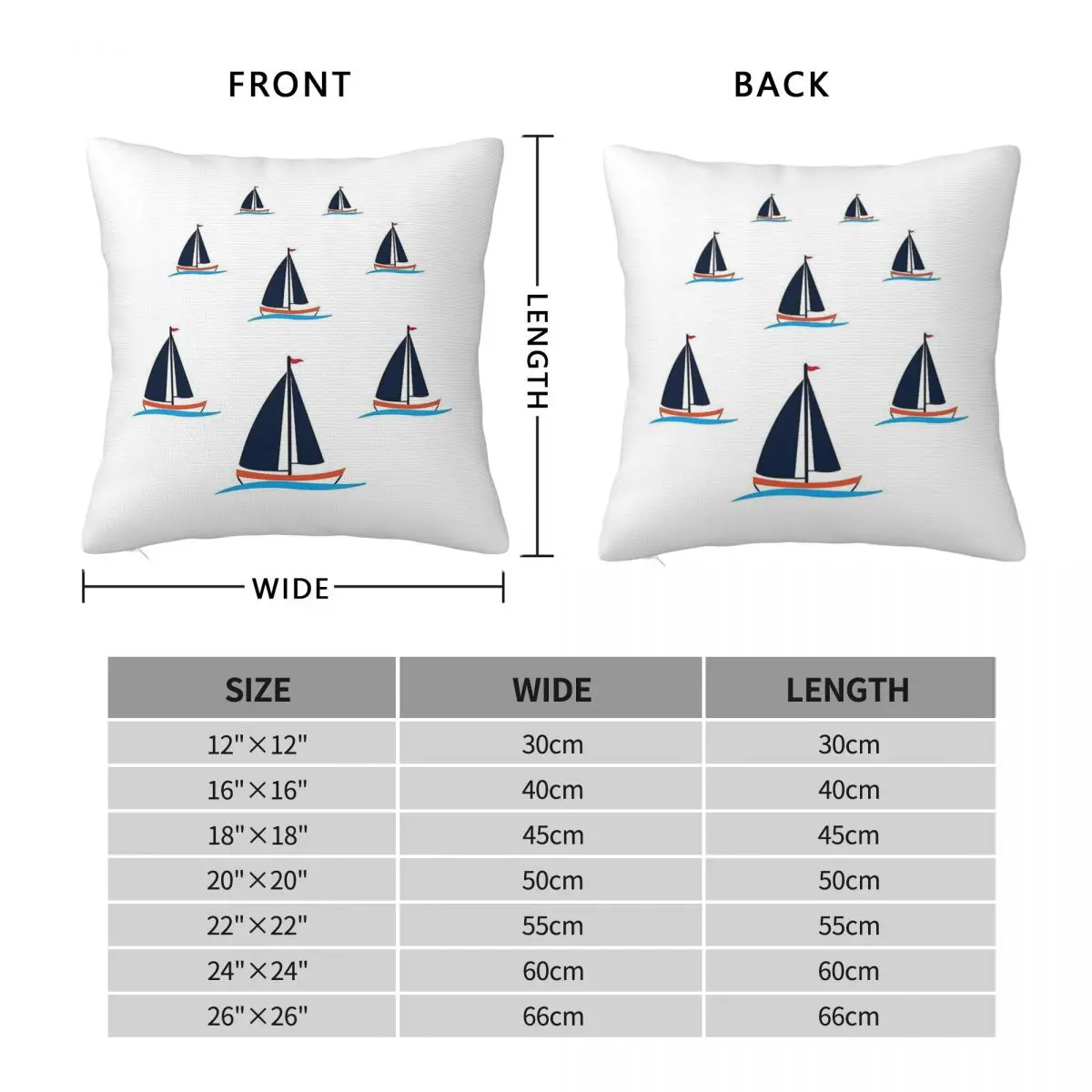 Sailing Boat Sailor Square Pillowcase Polyester Linen Velvet Pattern Zip Decorative Throw Pillow Case Sofa Seater Cushion Cover