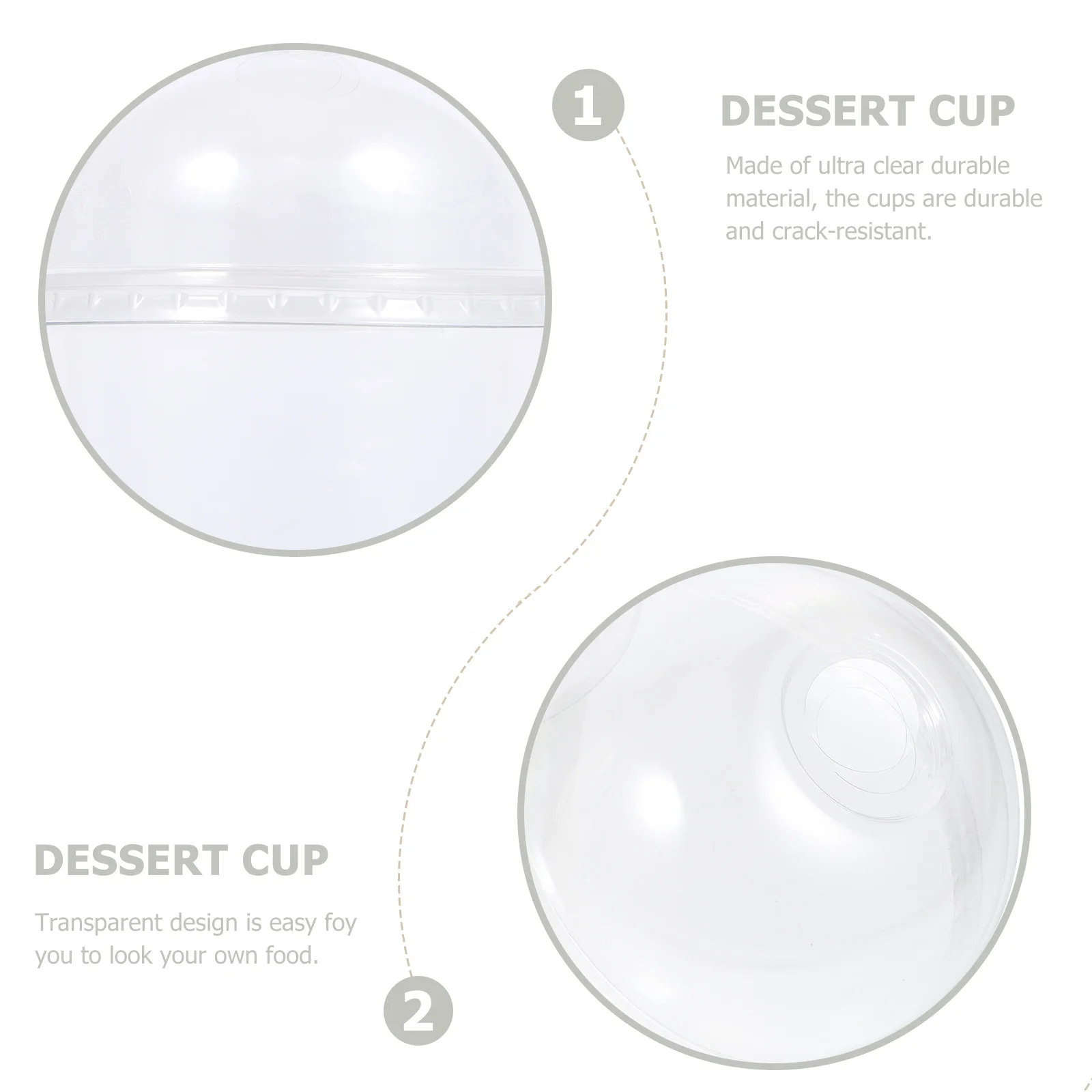 

50pcs 250Ml Sweet Cups With Lids Clear Disposable Plastic Dessert Containers For Party Catering Events Diy Dessert Accessories