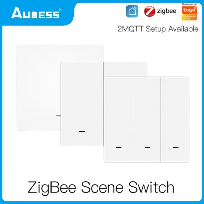 ZigBee 3.0 Tuya Wireless Scene Switch Push Button Controller Battery Powered Smart Home Intelligent linkage ZigBee Hub Required