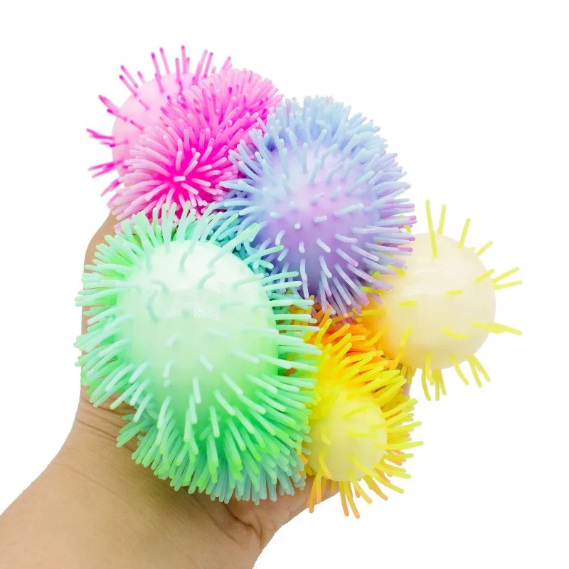 Cross-border Explosions TPR Decompression Children Pinch Music Fluffy Ball Decompression Toys.