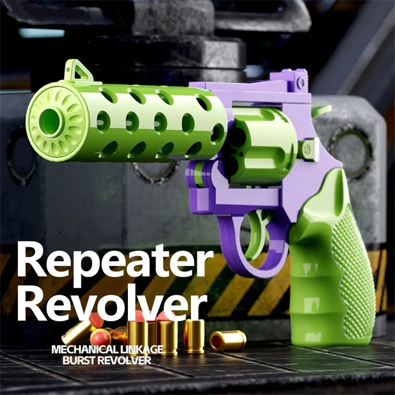 Automatic Decompression Desert Pistol Continuous Shell Ejection Empty Hanging Revolver Toy Gun