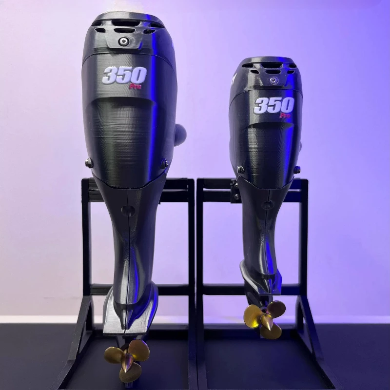 RC Speedboat Electric Outboard Motor 3D Printed Out Shell 2435 4500KV Brushless Motor Dia 24mm 3-Blade Paddle Power Kit