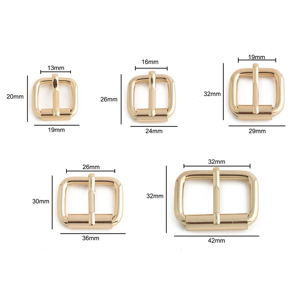 20/50/100PCS 13-32mm Square Metal Shoes Bag Belt Buckles For DIY Backpack Strap Adjust Roller Pin Buckle Clasp Ring Accessories