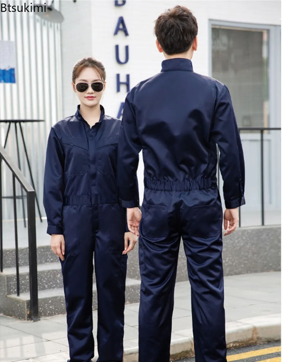 Stand Collar Work Overalls Factory Workshop Working Uniforms Auto Repairman Mechanical Labor Coveralls Working Jumpsuits Rompers