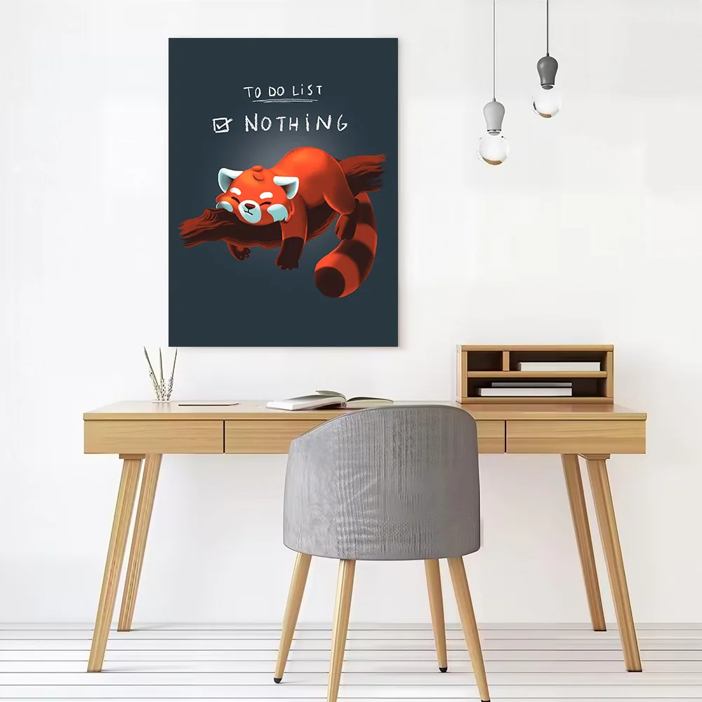 To Do List Nothing Panda Canvas Poster Customizable Printed Canvas Painting Wall Art for Fans Room Decoration Wand Deko Pictures