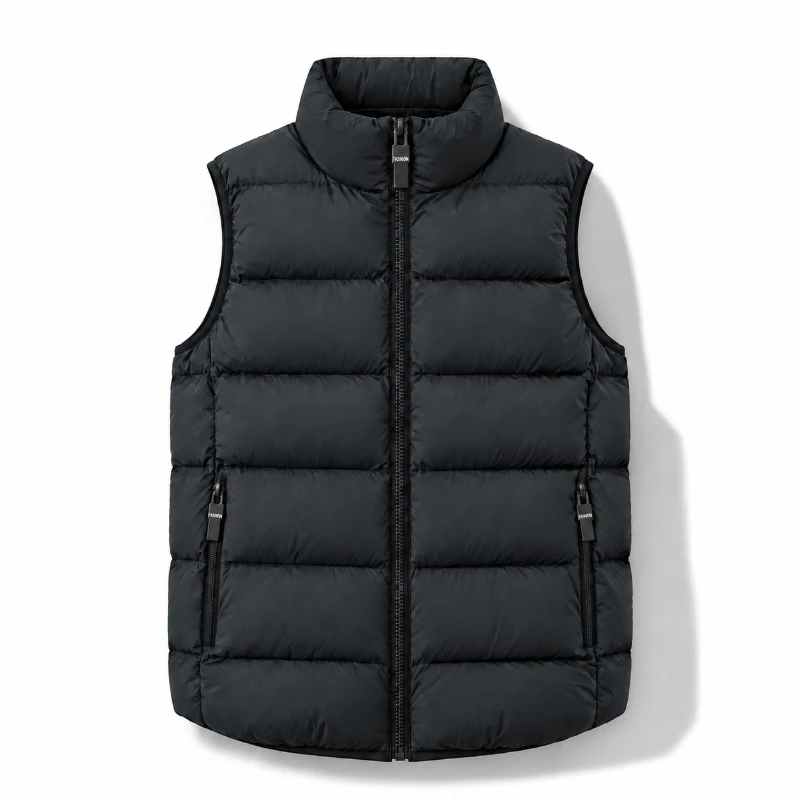Autumn and Winter Vest Men's Warm Back Sports Vest Solid Color Loose and Simple Warm