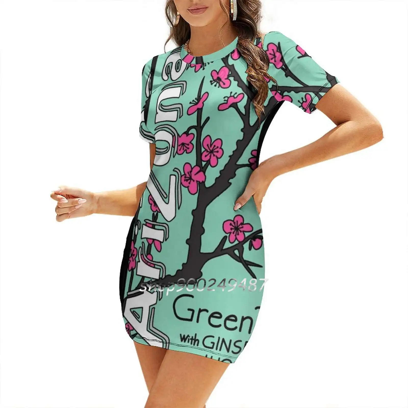 Arizona Green Tea Flare Dress Multiple styles Print Dress Short and Long Sleeve Dress Arizona Tea Green Tea Ice Tea