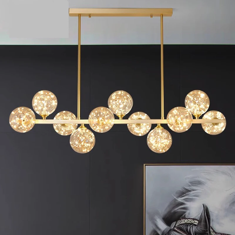Light luxury home decoration LED staircase pendant light, living room pendant light, dining room pendant light indoor lighting