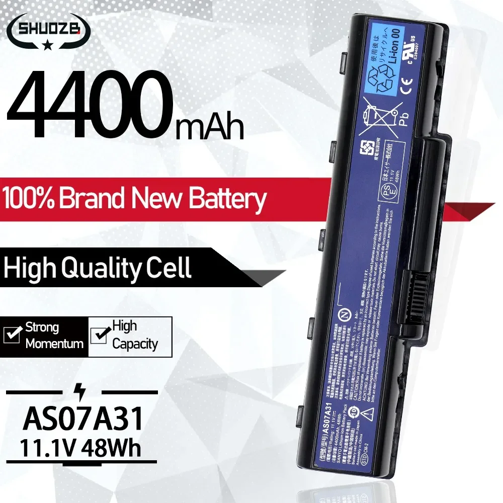 New Laptop Battery For Acer Aspire Series AS07A31 AS09A71 AS07A32 AS07A41 AS07A42 AS07A51 AS07A52 AS07A75 AS07A72 AS09A61 48Wh