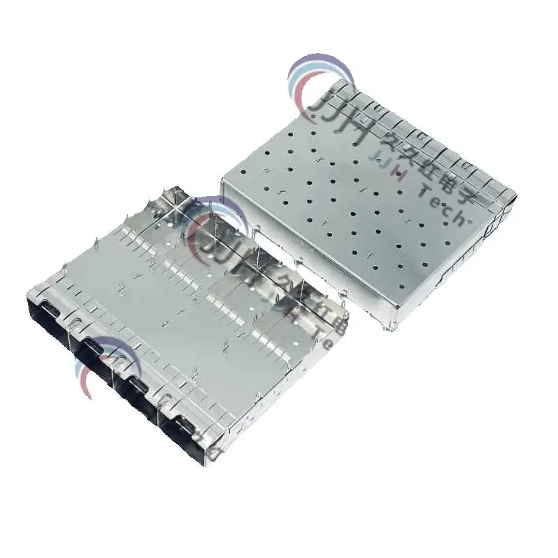 2pcs/ 747540420 SMD SFP shell horizontal 34Pin press-fit 4 in 1 single layer without light guide