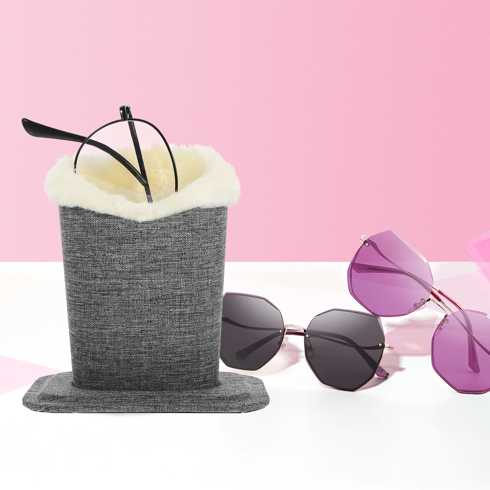 Soporte para gafas Cabilock para escritorio, mesita de noche, soporte de tela suave a la moda, organizador de gafas para niños