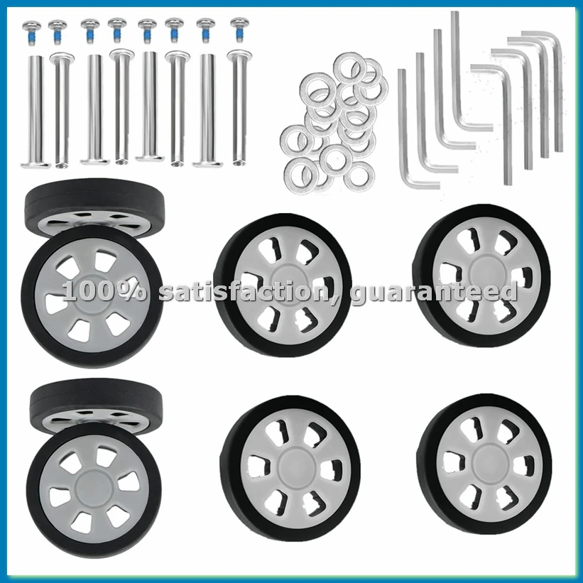 

8pcs Suitcase Wheels Replacement,2.36in/60mm Thick 0.47in/12mm Rubber Mute Caster Replacement Luggage Wheels B-SPMI